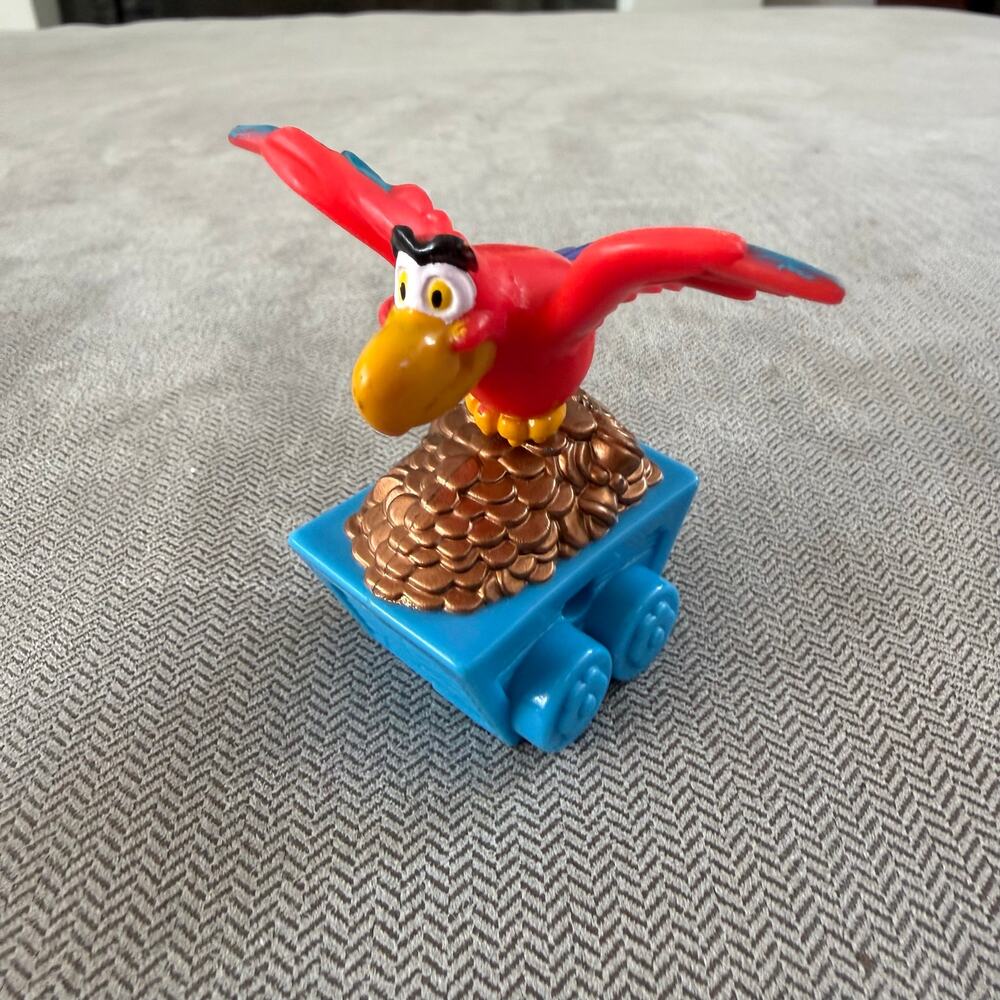 Disney Aladdin Iago Parrot Figure Blue Cart Small Plastic Toy Figurine